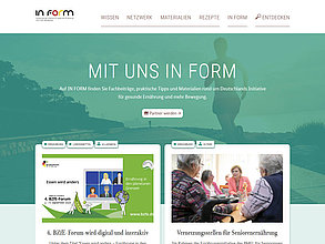 web site with TYPO3: office Besser essen - Mehr bewegen of the German Federal Ministry of Food, Agriculture and Consumer Protection