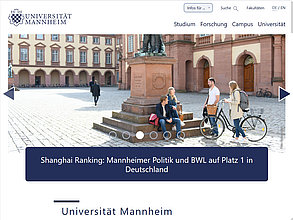 Web site with TYPO3: University of Mannheim
