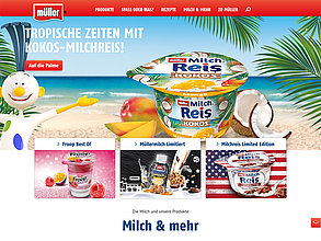 Web site with TYPO3: Müller Milch