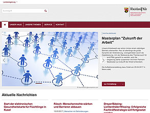 Website mit TYPO3: Ministerium für Arbeit, Soziales, Gesunheit, Familie und Frauen Rheinland-Pfalz