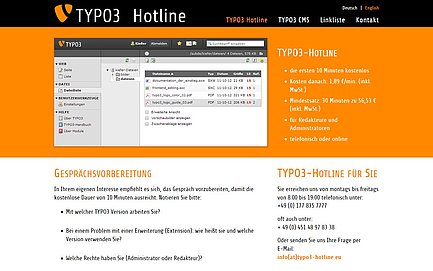 Hotline für TYPO3
