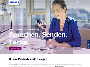 TYPO3 web site: Philips Diktiersysteme