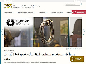 Website mit TYPO3: Ministerium für Wissenschaft, Forschung und Kunst Baden-Württemberg