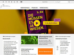 Website mit TYPO3: Hochschule Darmstadt