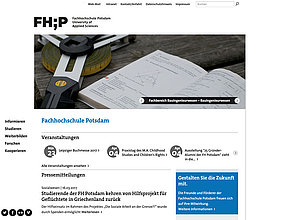 TYPO3 web site: Fachhochschule Potsdam
