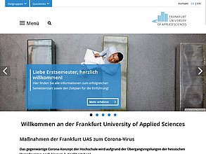 Web site with TYPO3: Frankfurt University of Applied Sciences